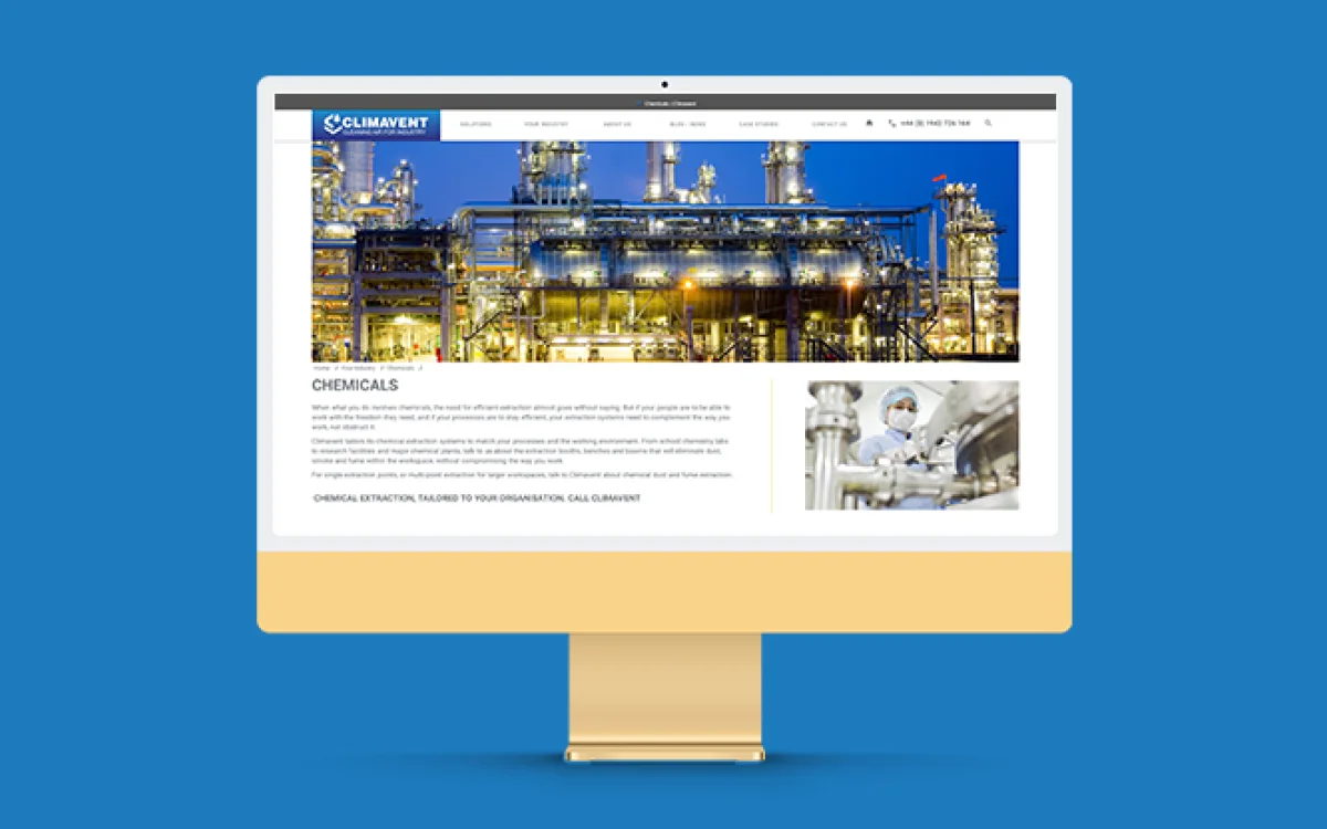 Climavent website – detail view