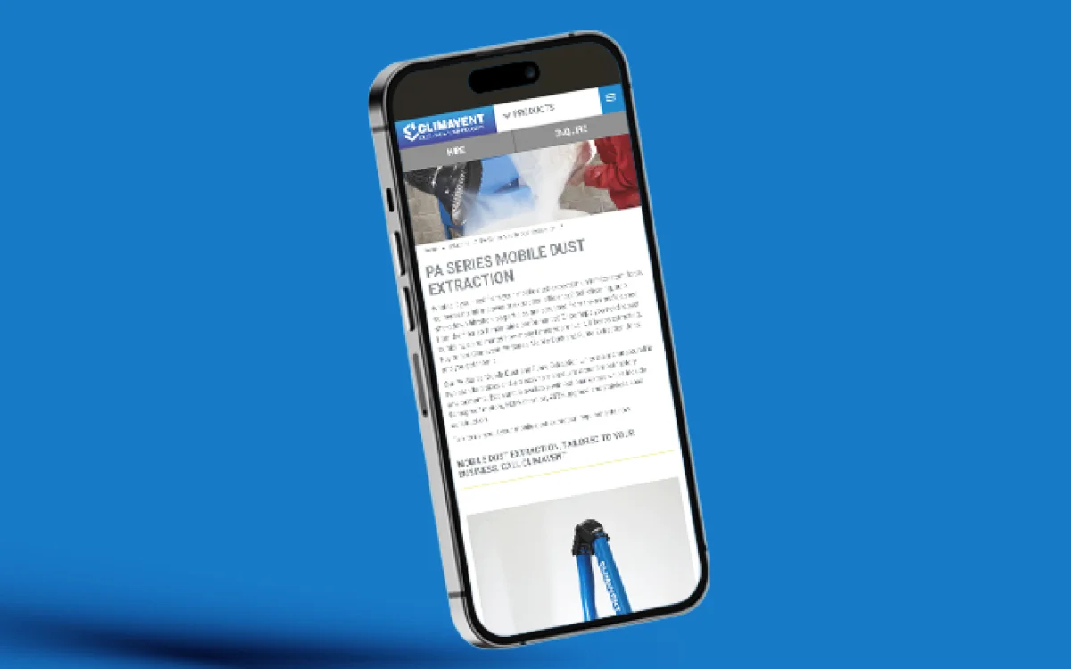 Climavent website – detail view