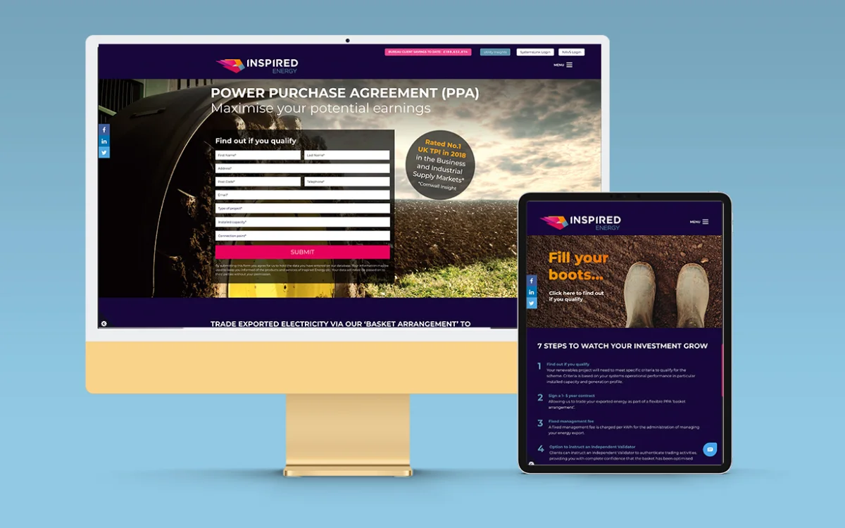 Inspired Energy Landing Pages & Mailer