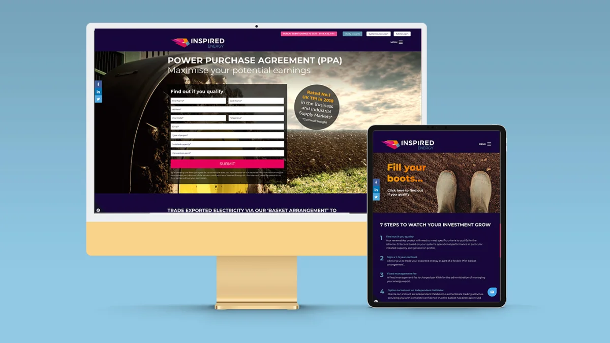 Inspired Energy Landing Pages & Mailer